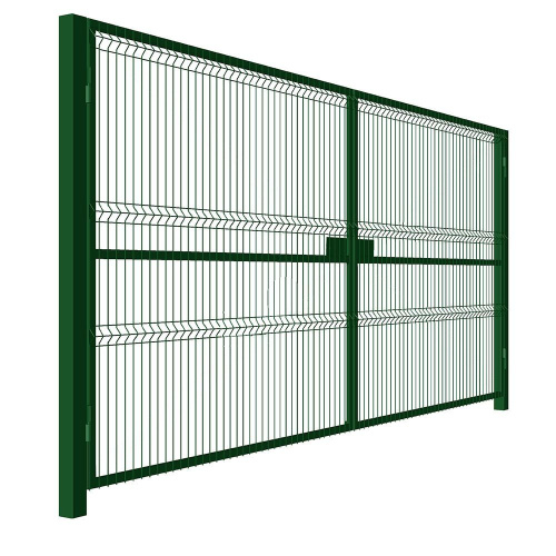 Ворота 3D распашные 2000*4000 RAL 6005 фото ТОО KAZTOR